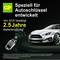 Batterie GP pour clé auto : développée spécialement, certifiée par SGS, 2,5 ans d'utilisation de batterie ; à côté de l'image de voiture et de clé.