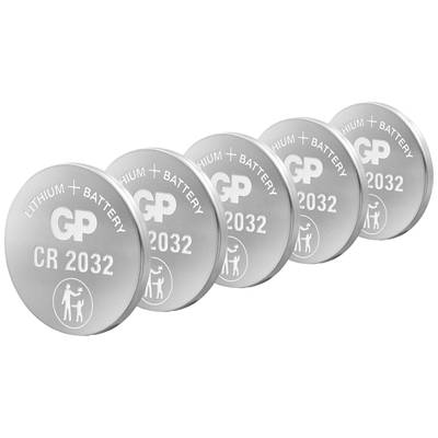 Lot de 5 Piles bouton GP Batterie lithium 3V type CR2032