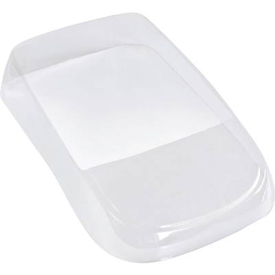 Couvercle rectangulaire blanc en plastique aux coins arrondis, probablement destiné à un appareil électronique ou à une petite machine.