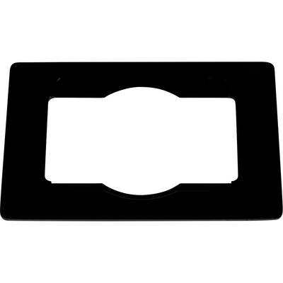 Cadre rectangulaire noir aux coins arrondis avec une découpe ovale au centre.