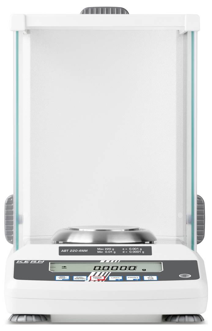 Balance de précision électronique avec affichage numérique indiquant '0,00 g'. Entourée d'un boîtier transparent, idéale pour les applications en laboratoire.