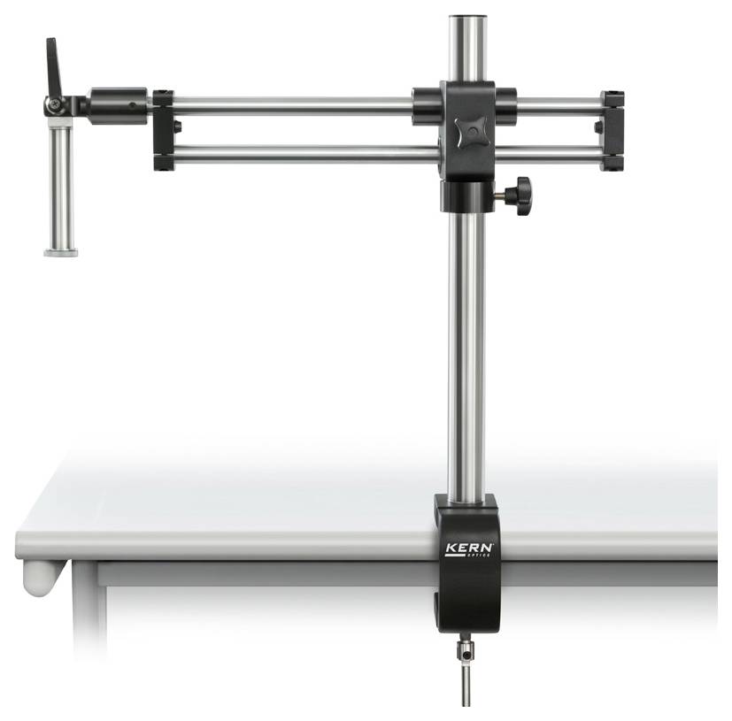 Trépied professionnel de table avec bras ajustable, idéal pour un positionnement précis dans les environnements de laboratoire.