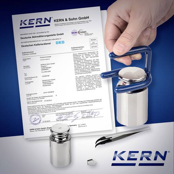 Kern 964-305 Etalonnage de la température des dessiccateurs KERN (certificat d'étalonnage d'usine) étalonné d'usine (avec certificat)