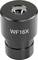Un oculaire de microscope portant l'inscription « WF16X », utilisé pour grossir des objets dans un microscope.