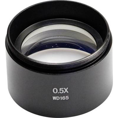 Objectif de grossissement noir portant l'inscription « 0,5X WD165 », principalement utilisé pour l'agrandissement dans les instruments optiques.