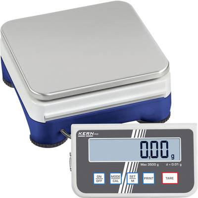 Balance numérique avec un affichage indiquant '0,00 g'. La balance a une capacité maximale de 3500 g et une précision de 0,01 g.