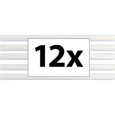 '12x' en grands caractères noirs sur fond blanc, entouré de six bandes blanches parallèles en arrière-plan.
