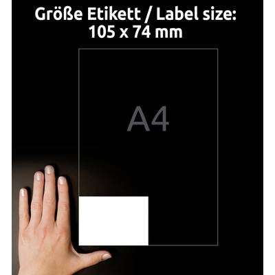 Avery-Zweckform 3427 Etiquette universelles 105 x 74 mm papier blanc 800 pc(s) fixation permanente imprimante à jet d'en-7