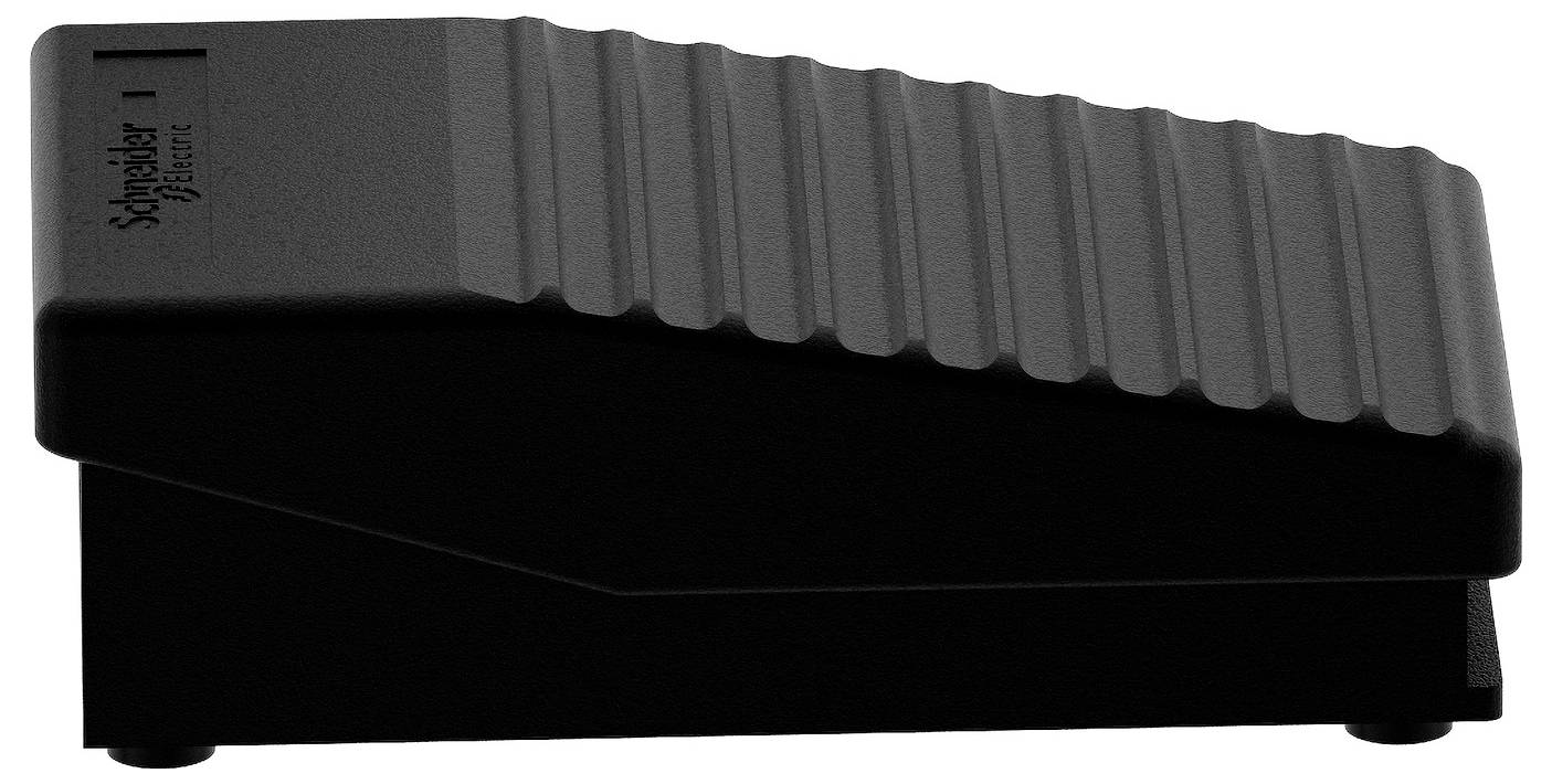Boîte de rangement portable en carton ondulé noir avec couvercle incliné, présentée sur un fond blanc uni.