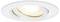 Luminaire encastré de plafond avec un cadre blanc et une ampoule ajustable, luisant doucement.
