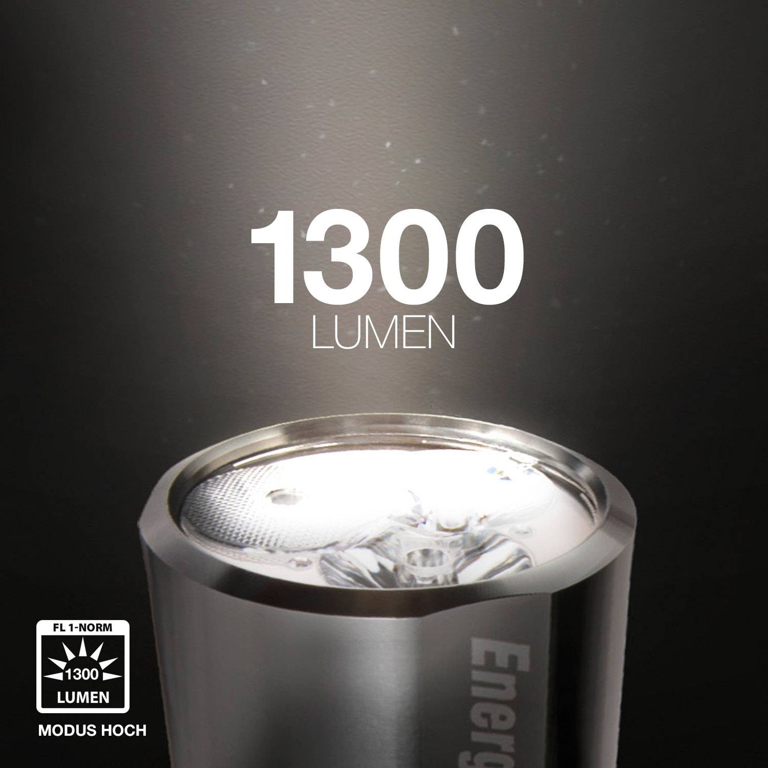 Lampe de poche de 1300 lumens, conforme à la norme FL 1, mode Haute.