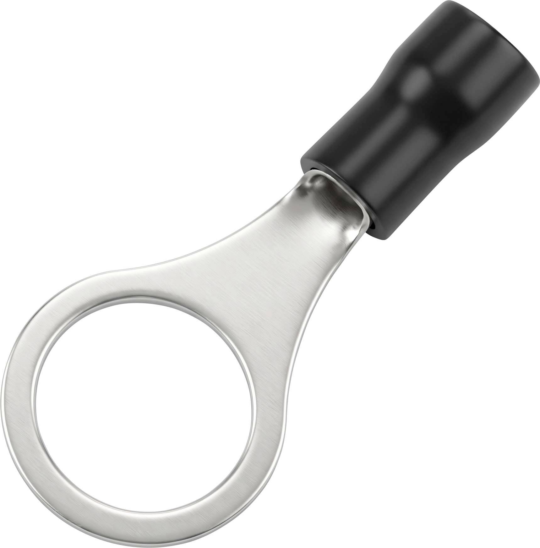 TRU COMPONENTS 738378 Cosse à oeillet Section max.=4 mm² Ø du trou=10.5 mm partiellement isolé noir 50 pc(s)