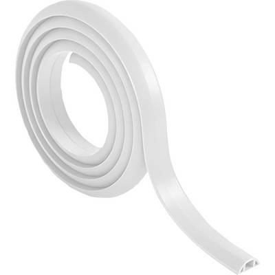 Un rouleau enroulé de ruban adhésif blanc, utilisé pour sceller ou isoler, avec une surface plate et lisse et des bords arrondis.