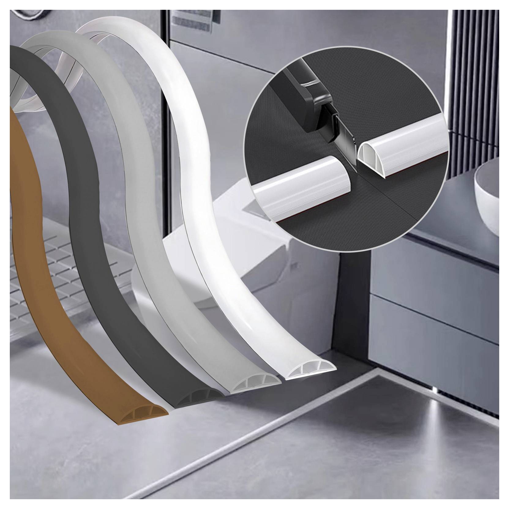 Protège-câbles TRU COMPONENTS 1565440 PVC blanc Nombre de canaux: 1 1800 mm Contenu: 1.8 m-2