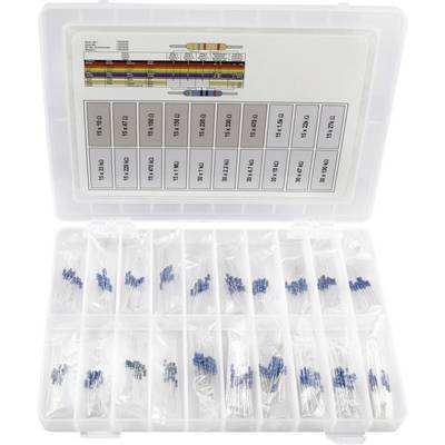 Jeu de résistances à couche métallique TRU COMPONENTS sortie axiale 0.25 W 1 % 390 pc(s)-0