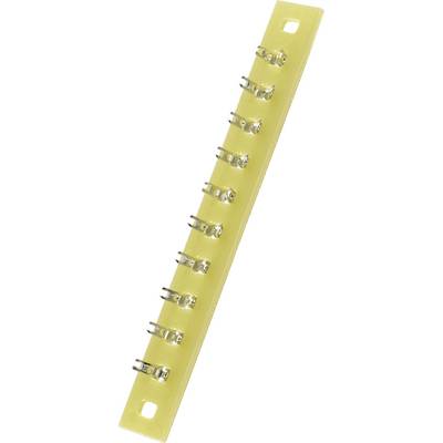 Barrette à souder simple rangée TRU COMPONENTS 530538 Nbr total de pôles 10 Epoxy (L x l x H) 74 x 9 x 1.5 mm 1 pc(s)-0