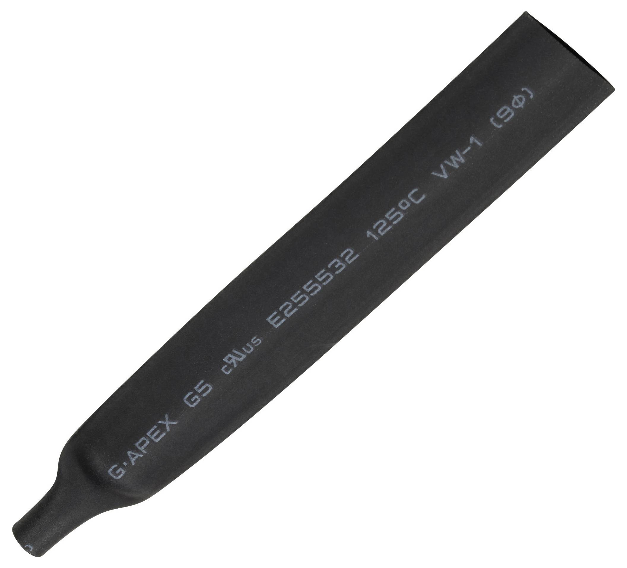 TRU COMPONENTS 1566761 Gaine thermorétractable sans colle noir 9 mm 4.50 mm Taux de retreint:2:1 10 m-1