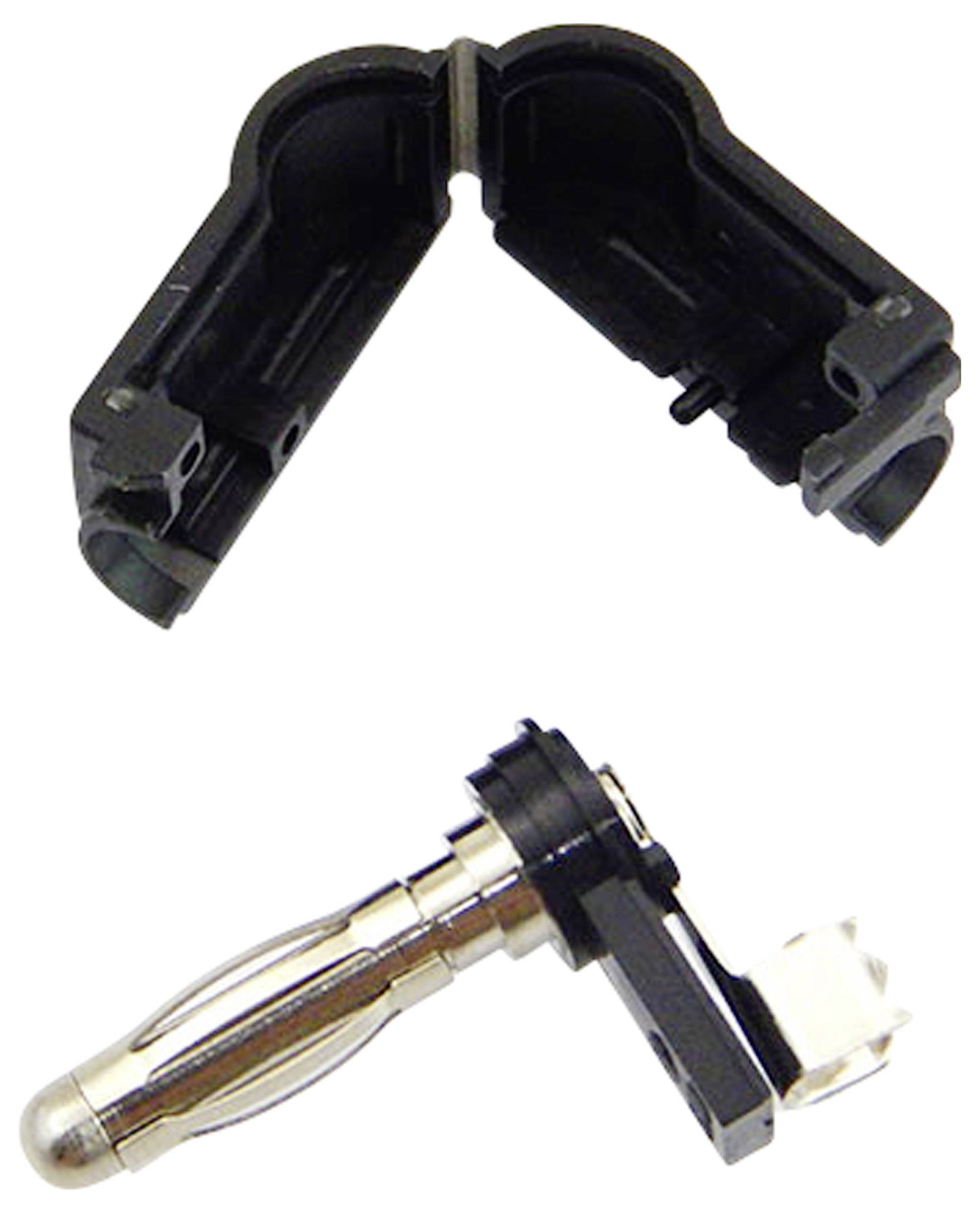 Un connecteur Speakon, ouvert et fermé, montre sa structure interne pour raccorder des câbles audio dans des systèmes sonores professionnels.