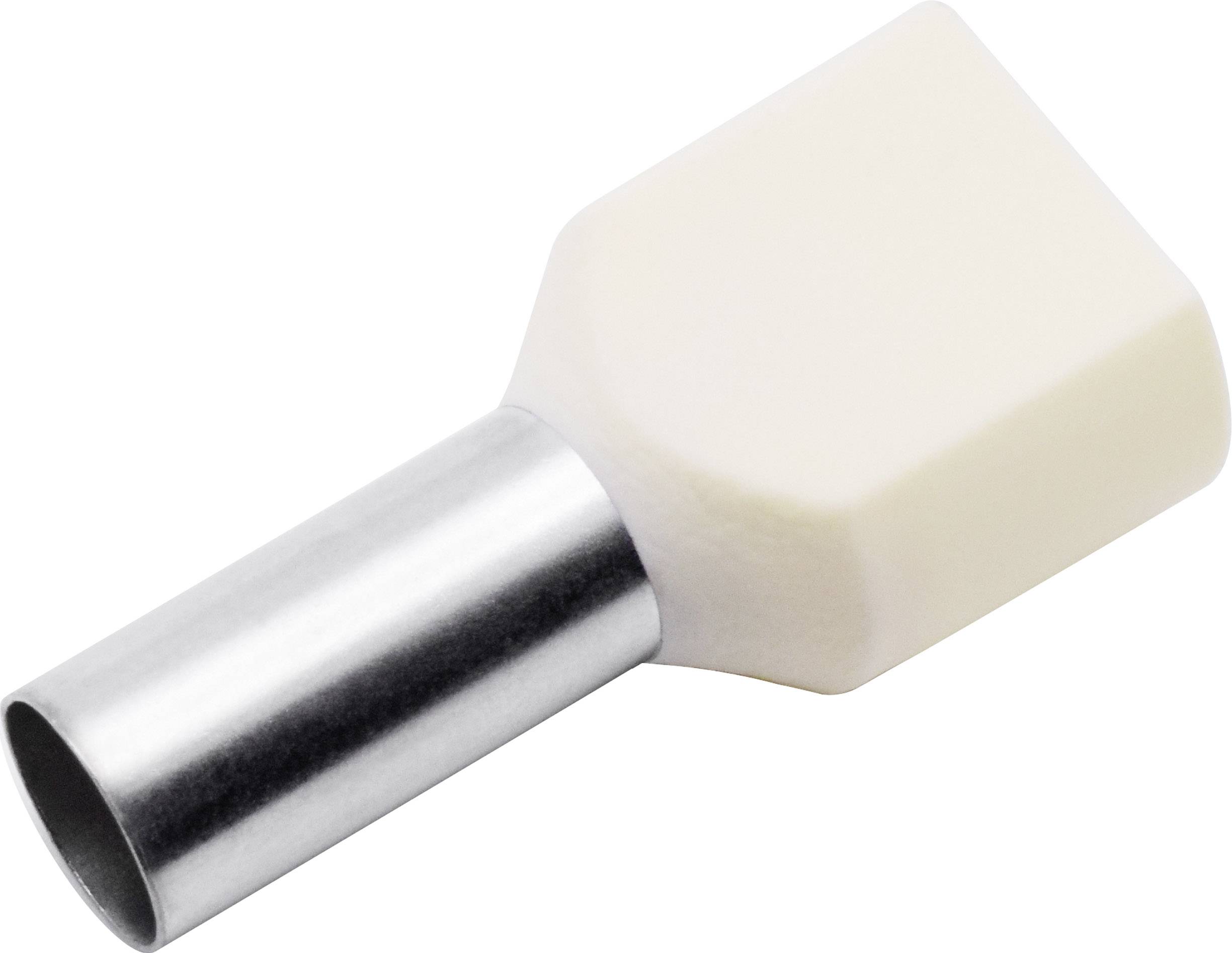 Embout double d'extrémité de câble TRU COMPONENTS TE100-14IW 10 mm² x 13.50 mm partiellement isolé ivoire 100 pc(s)