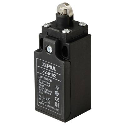 Un commutateur de position XZ-9102 noir avec levier métallique sur le dessus, affichant les spécifications techniques sur la face avant.