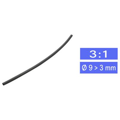 TRU COMPONENTS 1570598 Gaine thermorétractable sans colle noir 9 mm 3 mm Taux de retreint:3:1 Marchandise vendue au mètr-0