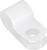 Charnière ou support de montage en plastique blanc pour siège de toilettes avec un trou circulaire, présenté sur un fond neutre.