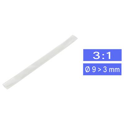 TRU COMPONENTS 1571489 Gaine thermorétractable sans colle transparent(e) 9 mm 3 mm Taux de retreint:3:1 Marchandise vend-0