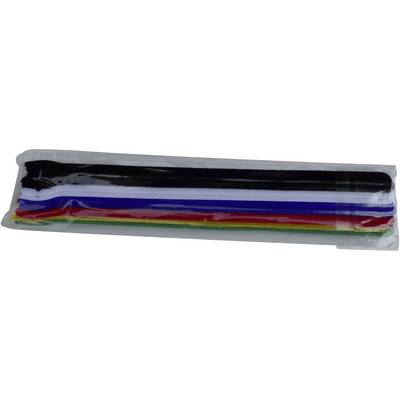 Un ensemble de six nettoie-pipes de différentes couleurs (noir, blanc, bleu, rouge, jaune, vert) est emballé côte à côte.