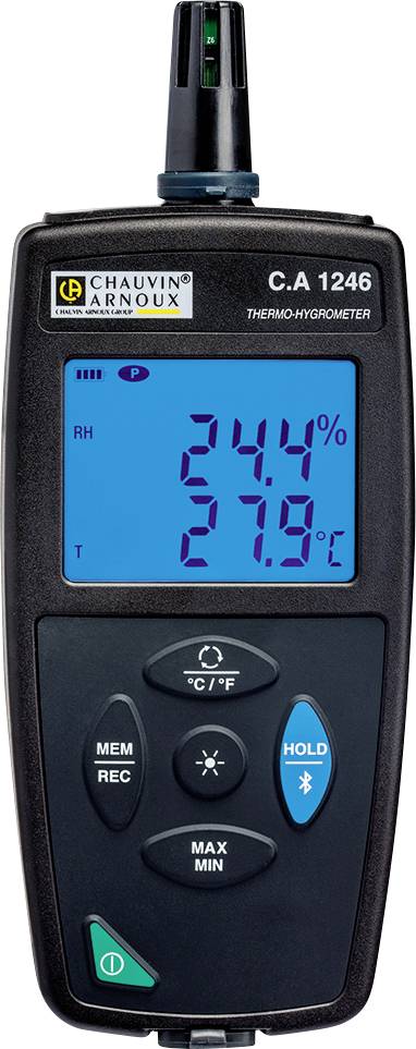 Chauvin Arnoux C.A 1246 Hygromètre 3.0 % HR 98.0 % HR enregistreur de données + interface USB, fonction enregistreur de 
