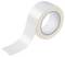 Un rouleau de ruban adhésif blanc avec une section déroulée, montrant la texture et la largeur du ruban.
