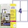 Etiquette plastique Avery-Zweckform L4774-8 99.1 x 139 mm film de polyester blanc 32 pc(s) fixation permanente