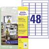 Avery-Zweckform L4778-8 45.7 x 21.2 mm film de polyester blanc 384 pc(s) fixation permanente Etiquette ultra-résistantes
