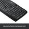Clavier et souris sans fil Logitech MK330 avec piles et récepteur USB, présentés avec l'emballage et la liste du contenu.