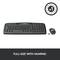 Clavier et souris de Logitech avec trois ans de garantie ; Texte 'QUALITÉ FIABLE ET DURABLE'.