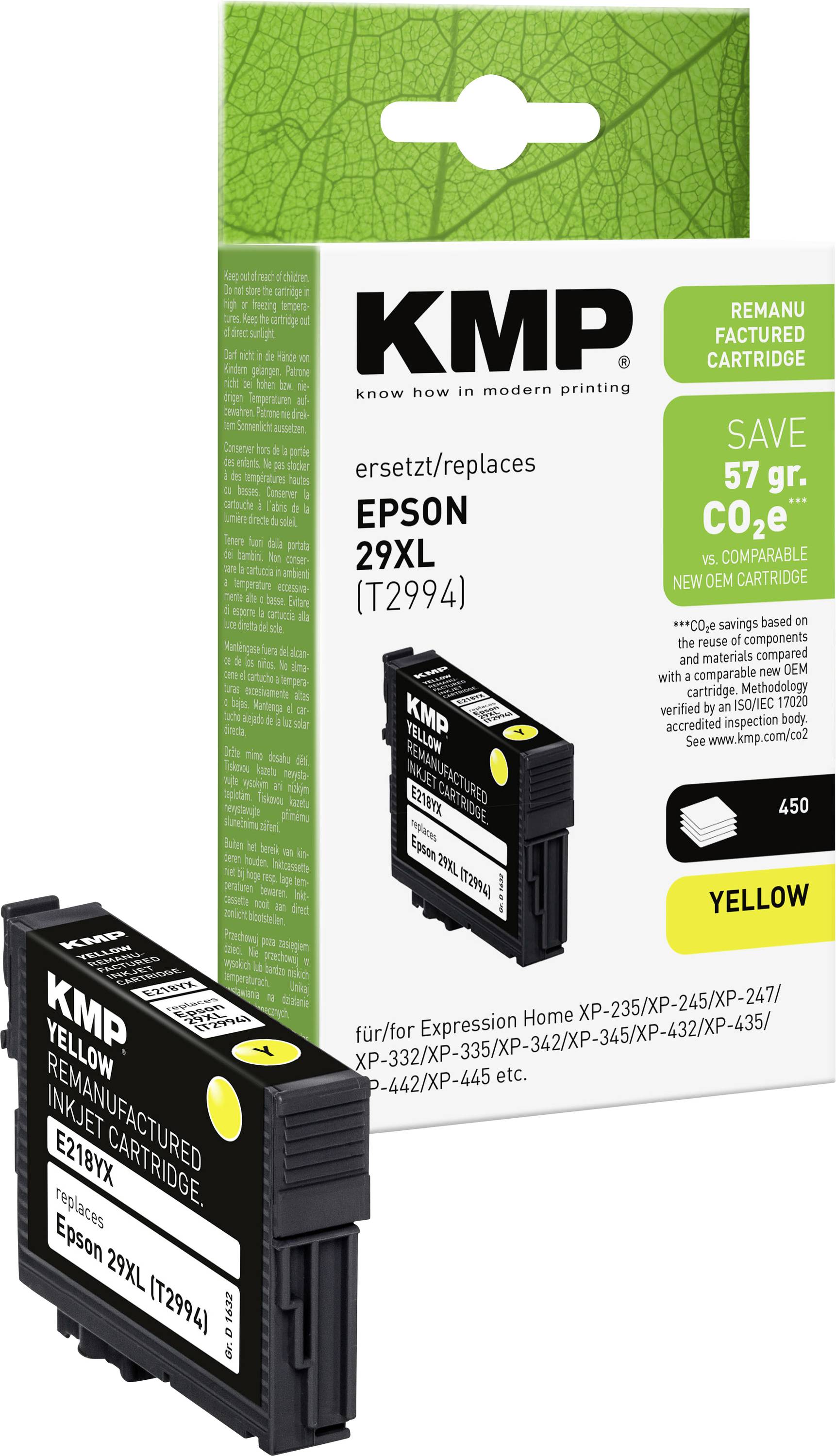 KMP Encre remplace Epson 29XL, T2994 compatible jaune E218YX 1632,4009