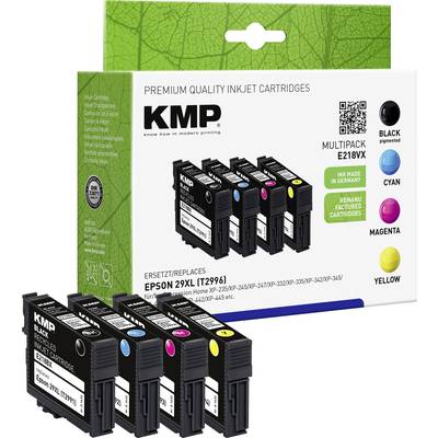 KMP Encre remplace Epson 29XL, T2996, T2991, T2992, T2993, T2994 compatible pack bundle noir, cyan, magenta, jaune E218V