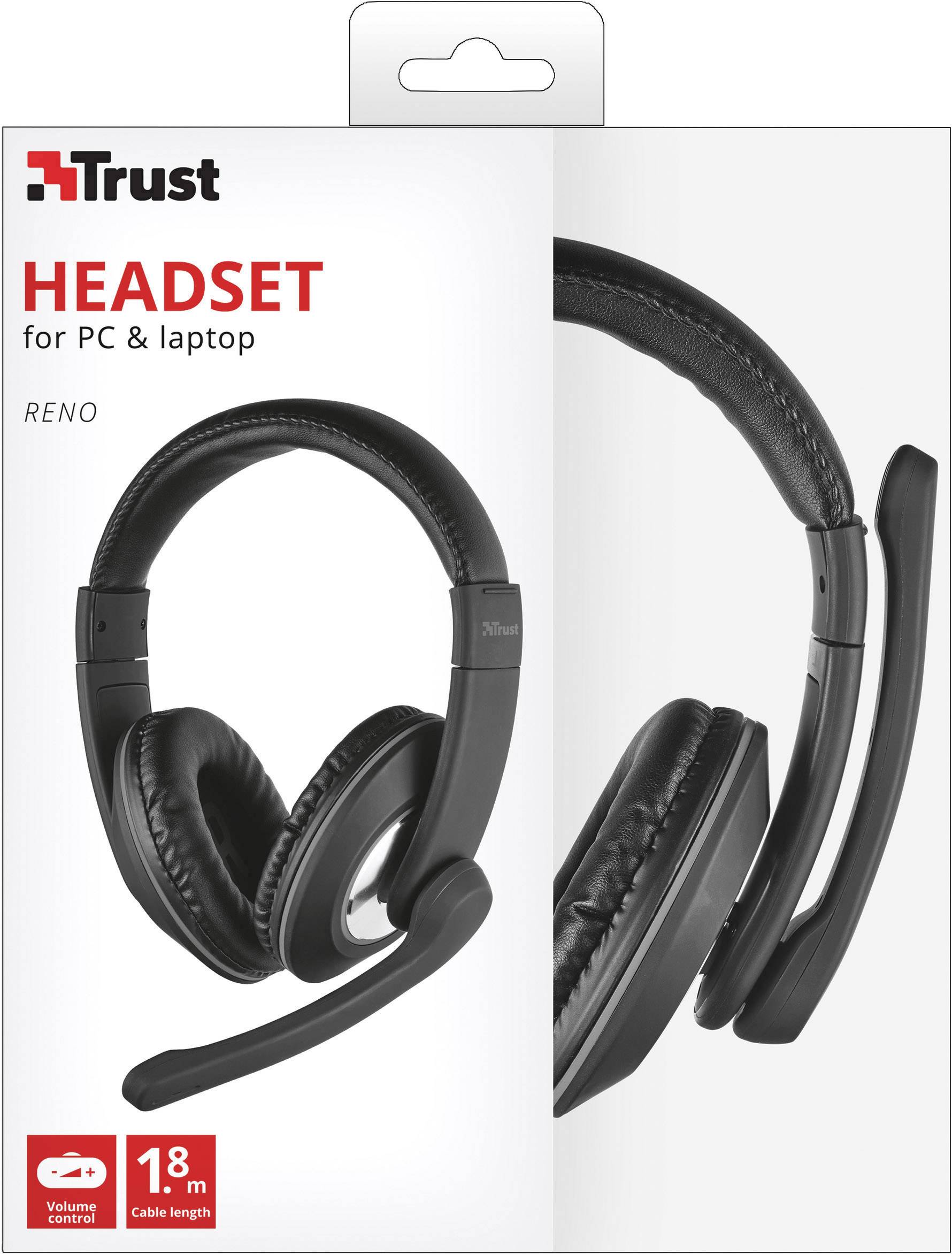 Trust Reno Micro-casque supra-auriculaire filaire Stereo noir volume réglable, mise en sourdine du microphone ordinateur-5