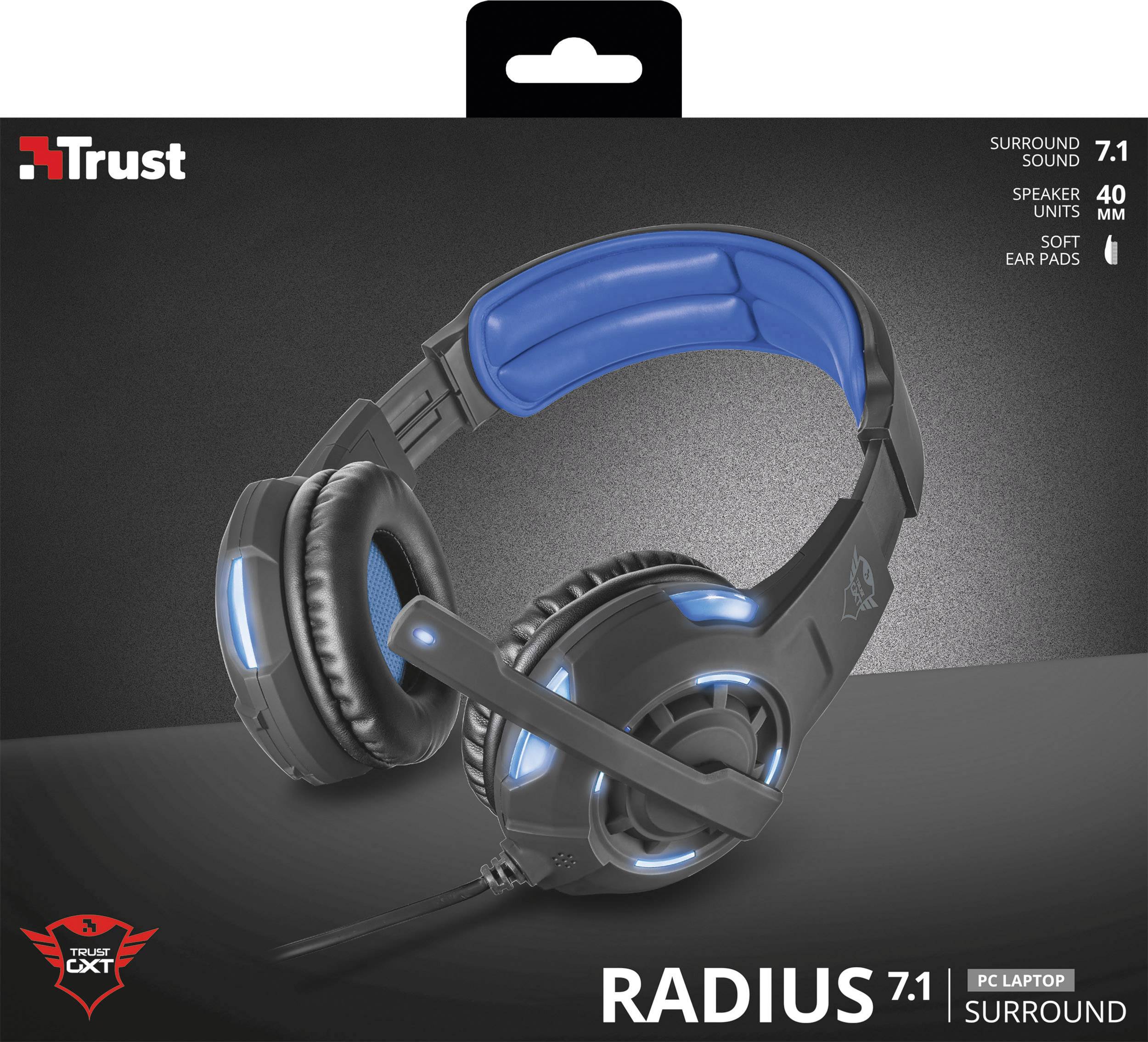 Trust GXT 350 Radius Micro-casque supra-auriculaire filaire 7.1 Surround noir mise en sourdine du microphone Gaming-5