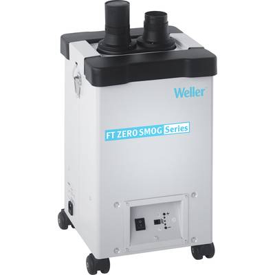 Appareil de filtration d'air 'Weller FT Zero Smog Series' sur roulettes, avec deux connexions en haut et des commutateurs de contrôle en bas, pour un air pur.