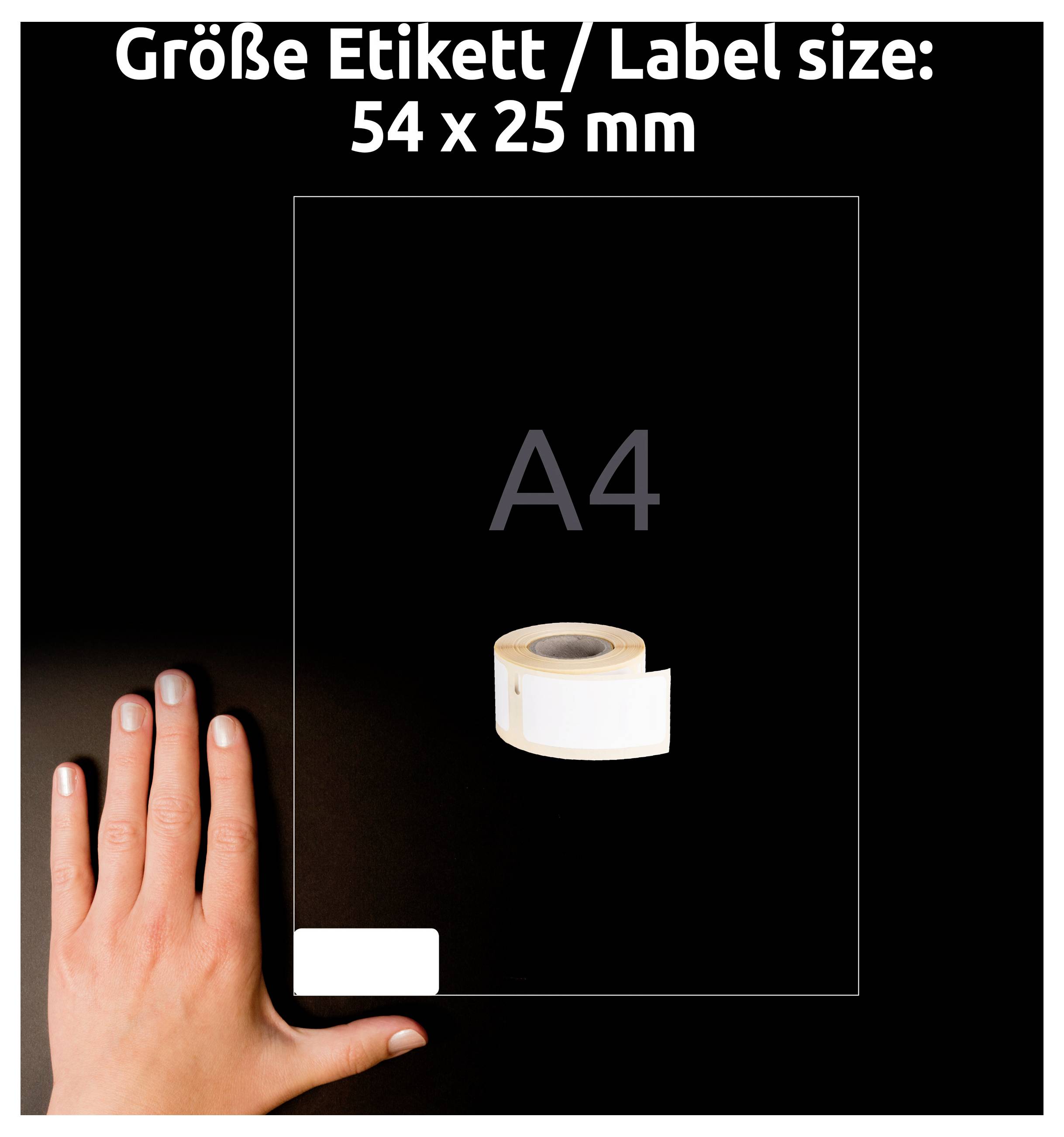 Avery-Zweckform Rouleau d'étiquettes 25 x 54 mm film blanc 160 pc(s) fixation permanente A1976411 Etiquette universelles-3