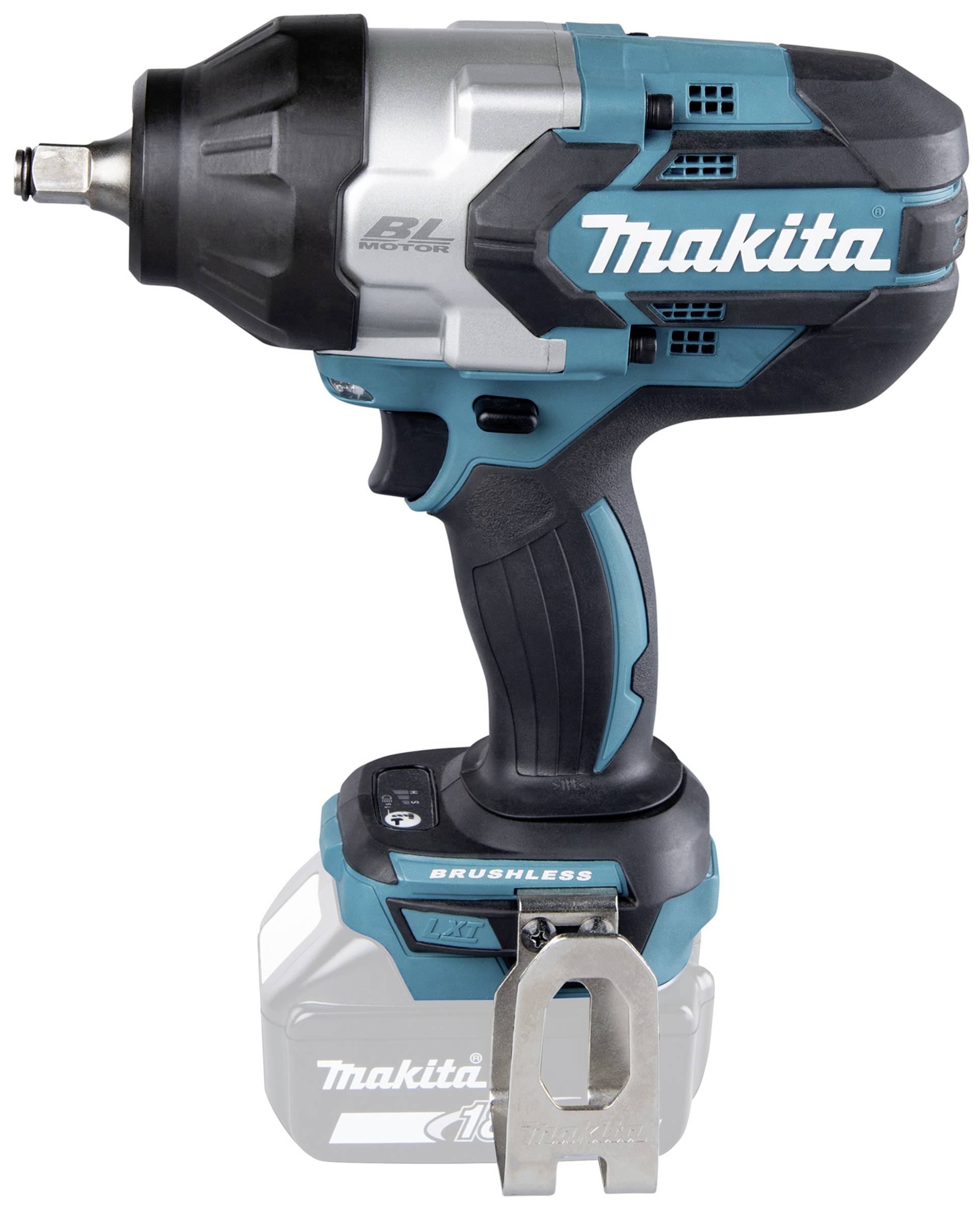 Visseuse à choc en noir et bleu avec marquage 'BL MOTOR' et 'Makita', montrant une construction robuste pour des applications professionnelles.