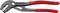 Pince à tuyau avec poignées rouges, nom de marque 'Knipex' visible. Outil pour la manipulation de colliers à ressort. Fabriqué en Allemagne.
