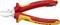 Pince coupante avec manche rouge et jaune. Inscription : 'KNIPEX', 'Made in Germany', 1000V. Adaptée aux travaux sur des appareils électriques.