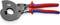Outil de coupe avec poignées rouges et bleues, adapté pour les câbles ACSR. Porte l'inscription 'Knipex' et les spécifications techniques.