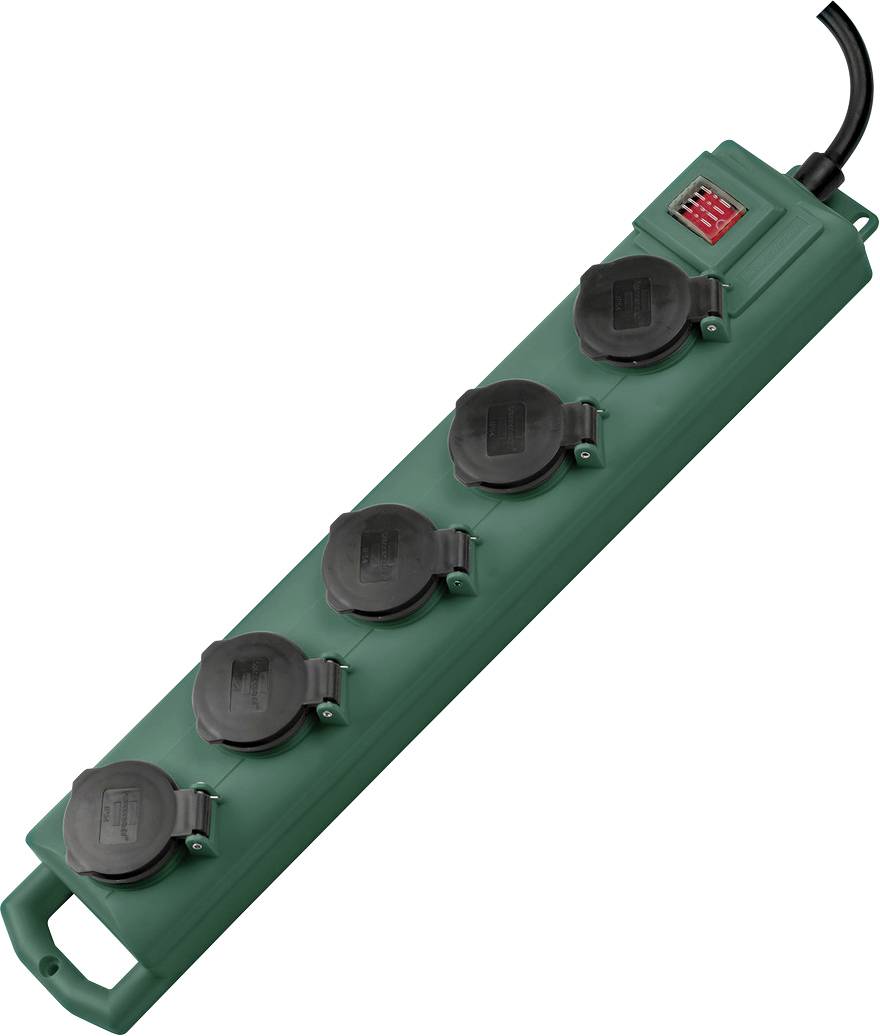Bloc multiprise d'extérieur avec interrupteur Brennenstuhl 1159910215 x5 vert contact de protection 1 pc(s)