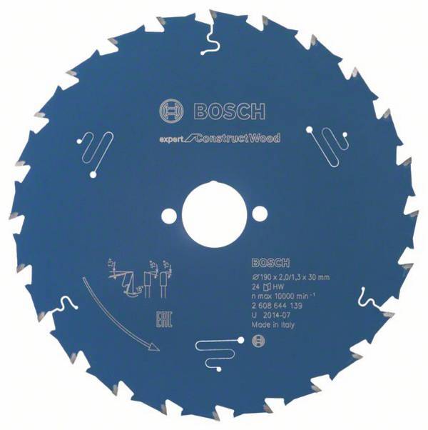 Bosch Accessories Expert for Construct Wood 2608644139 Lame de scie circulaire 190 x 30 x 1.3 mm Nombre de dents: 24 1 pc(s)