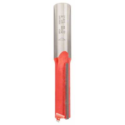 Un fraiseur spiral rouge et argenté avec des mesures marquées et un motif hélicoïdal sur la tige. Principalement utilisé pour couper des matériaux.