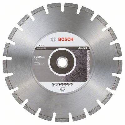 Bosch Accessories 2608603831 Standard for Asphalt Disque à tronçonner diamanté Diamètre 350 mm Ø de perçage 25.40 mm  1 