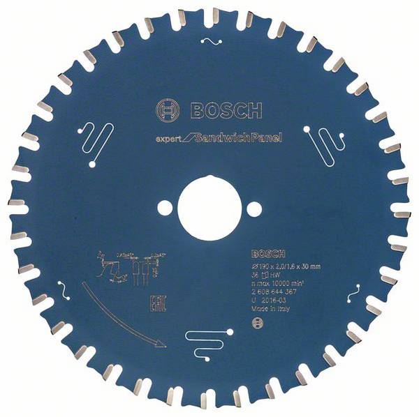 Bosch Accessories Expert for Sandwich Panel 2608644367 Lame de scie circulaire 190 x 30 x 1.6 mm Nombre de dents: 36 1 pc(s)