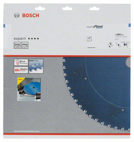 Bosch Lame de Scie Circulaire Expert Pour Steel 80 305 x 25.4 x 2.6 Mm 